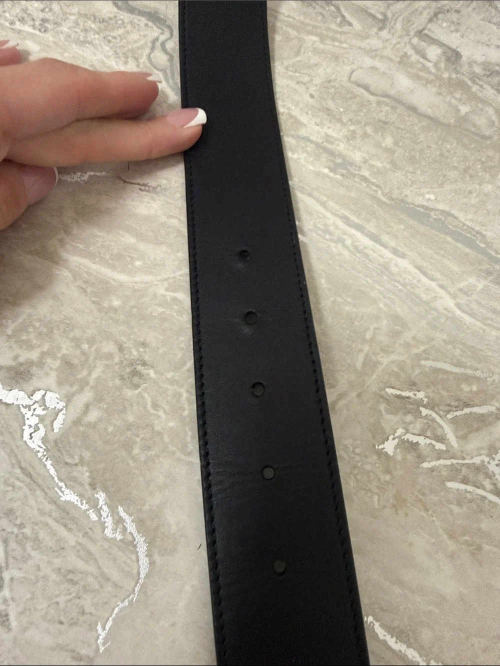 Gucci Black Leather Belt with Aged Gold Interlocking GG Buckle
